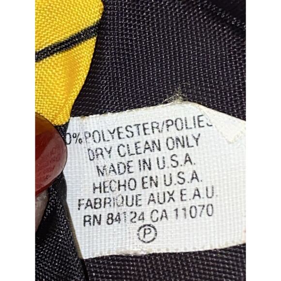 Ralph Marlin Men's Tie Black Yellow Smiley Faces Emoji Polyester Vintage 1995 - Picture 4 of 6